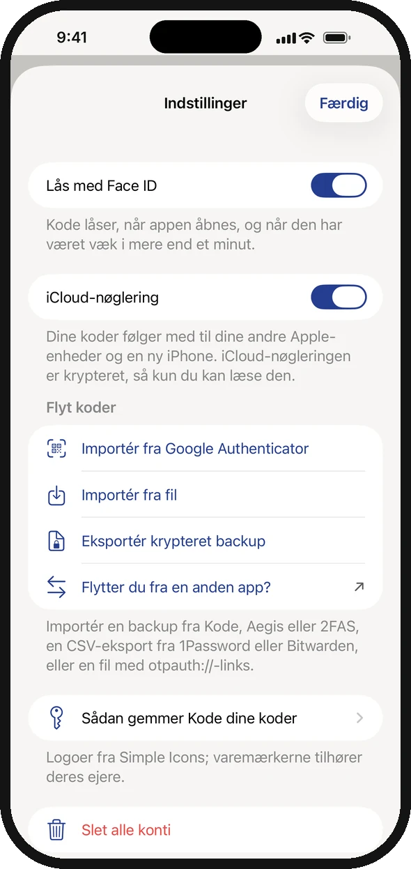 Face ID og din egen nøglering