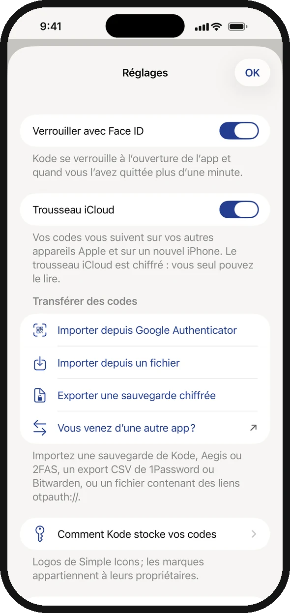 Face ID et votre propre trousseau